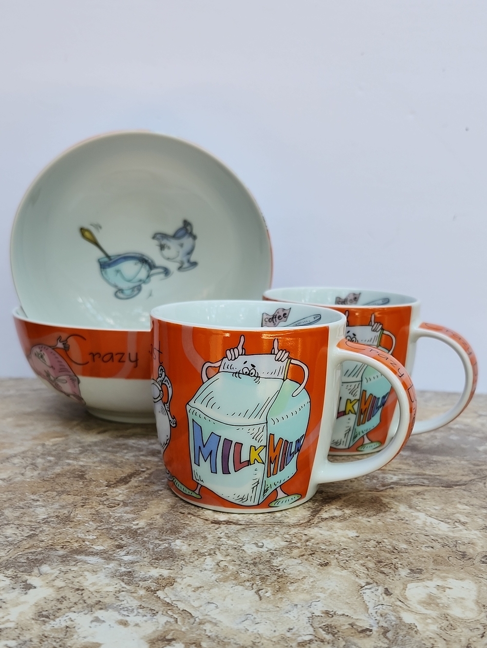 "CRAZY BREAKFAST" 4 PIECE CERAMIC SET